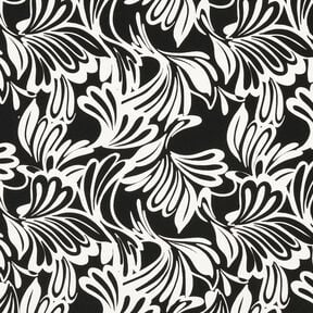 jersey di viscosa Fiori astratti – nero/avorio, 