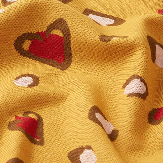 jersey jacquard cuori motivo leopardato – curry, 