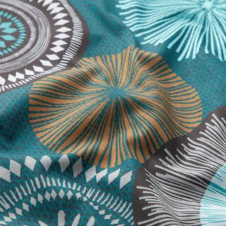 tessuto arredo tessuto spinato in cotone Mandala grande – petrolio, 