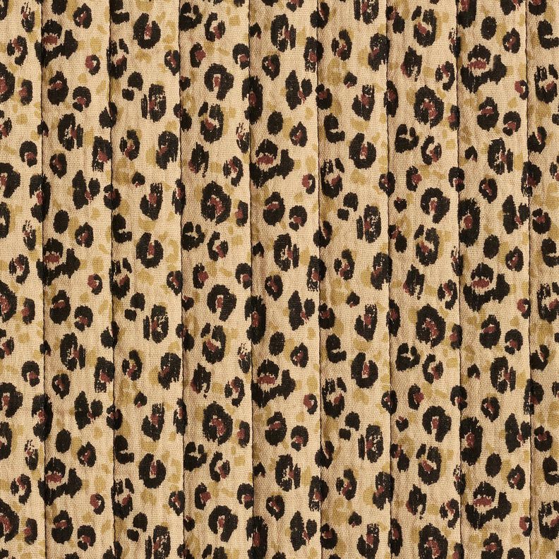 mussola tessuto trapuntato Stampa leopardata – beige/nero,  image number 1
