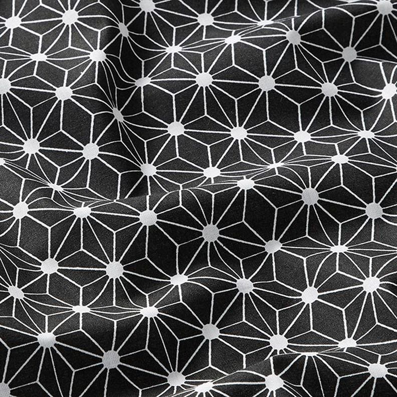 tessuto in cotone cretonne stella grafica – nero, image number 2
