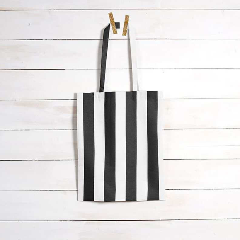 tessuto arredo tessuti canvas strisce – nero/bianco,  image number 6