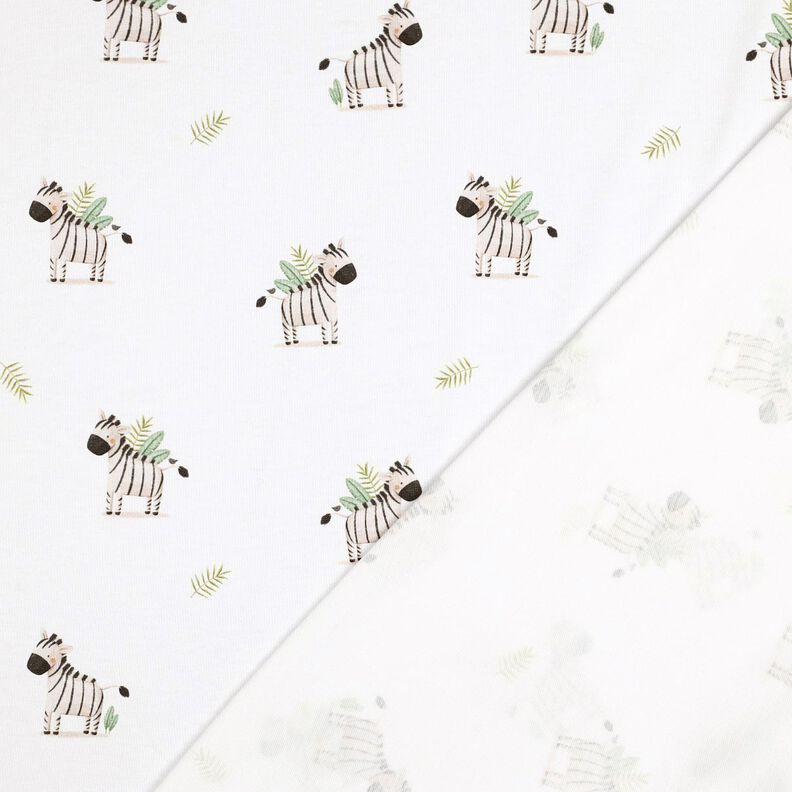 GOTS jersey di cotone zebre nella steppa stampa digitale | Poppy Fabrics – bianco/nero, image number 3