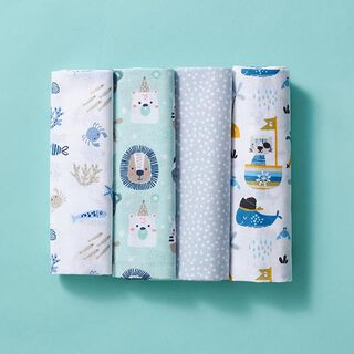 Pacchetto tessuti popeline bebè – blu, 