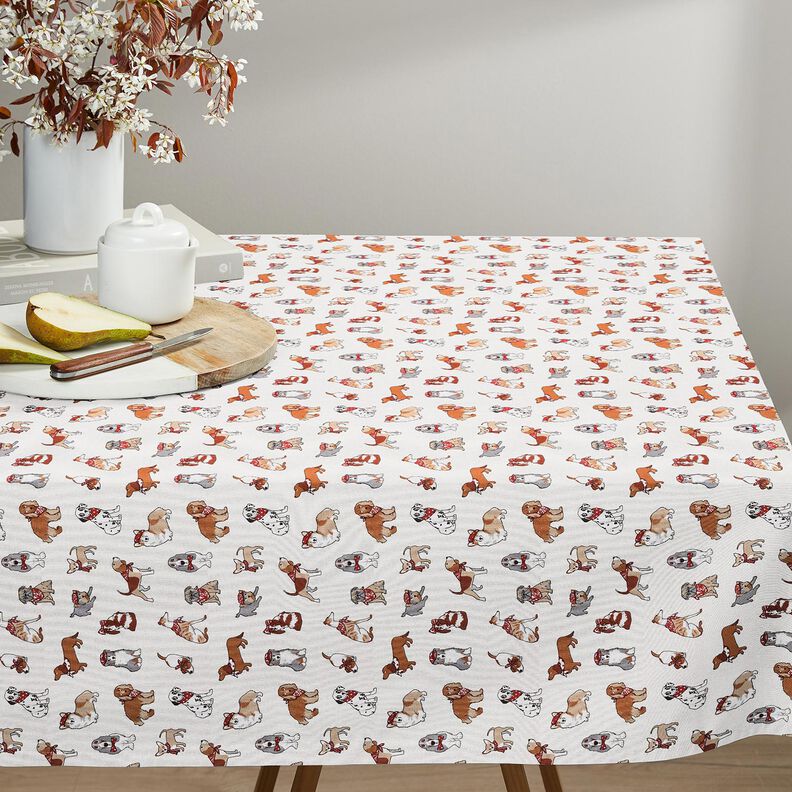 tessuto in cotone cretonne Cani giocherelloni – marrone medio/avorio,  image number 6