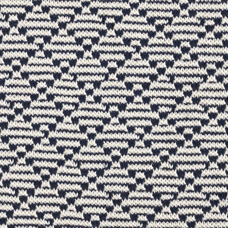 Cotone lavorato a maglia grossa con rombi – bianco/blu marino,  image number 1