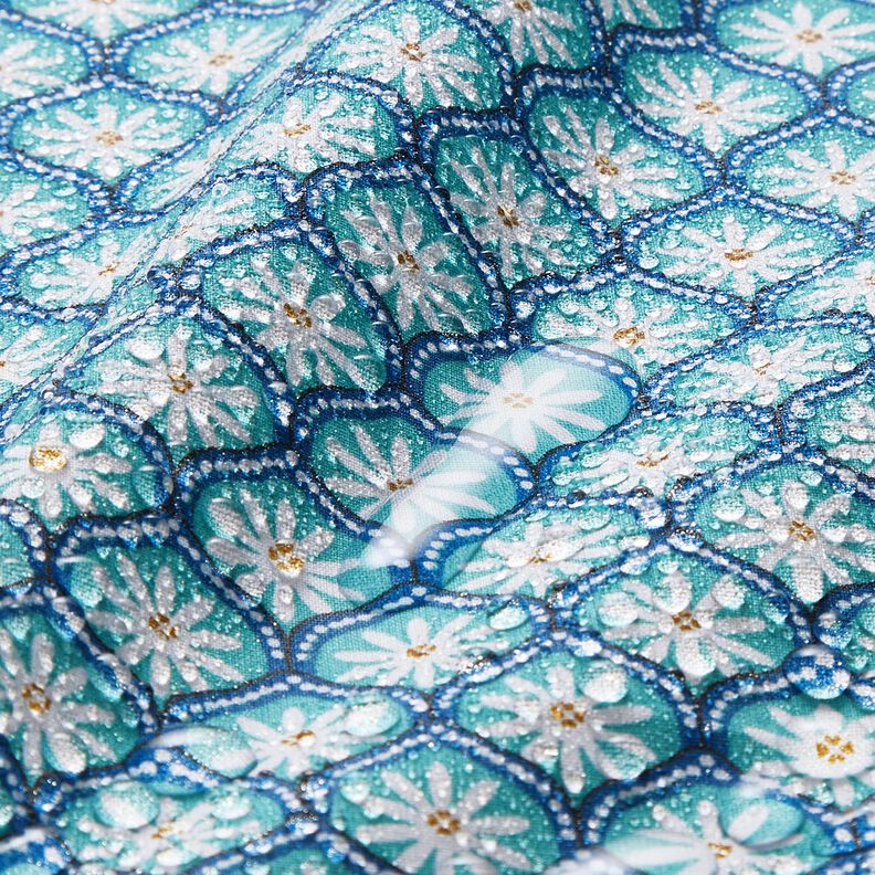 cotone rivestito mattonelle a fiori – azzurro/bianco,  image number 6
