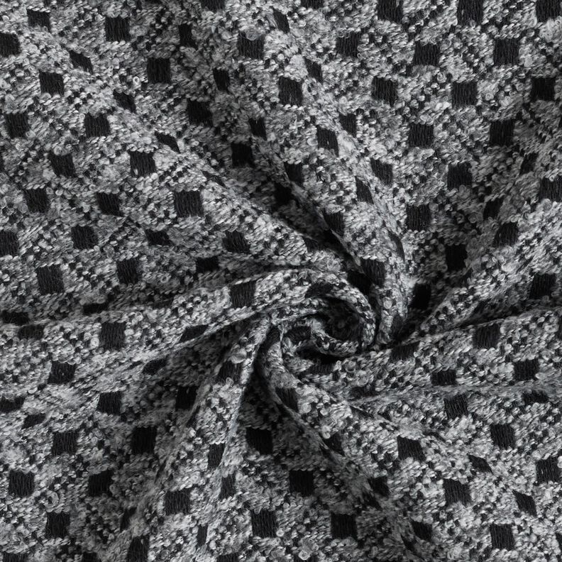Tessuto per cappotto a quadretti – grigio chiaro/nero,  image number 4
