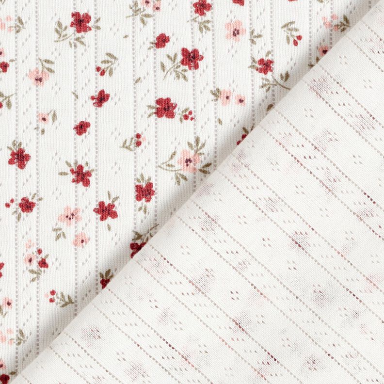 Ajour jersey di cotone Piccoli fiorellini – avorio, image number 4