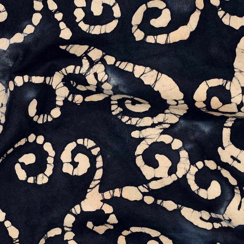 tessuto in cotone Cerchietti Batik – nero-azzurro/sabbia,  image number 2