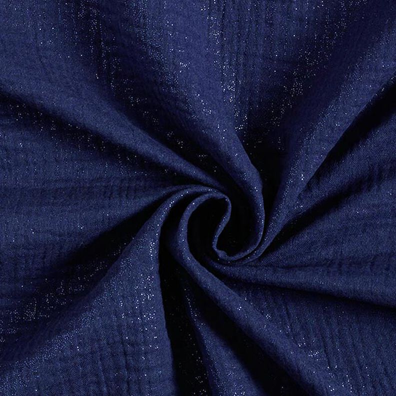 mussolina / tessuto doppio increspato Fini punti glitterati| by Poppy – blu marino,  image number 1