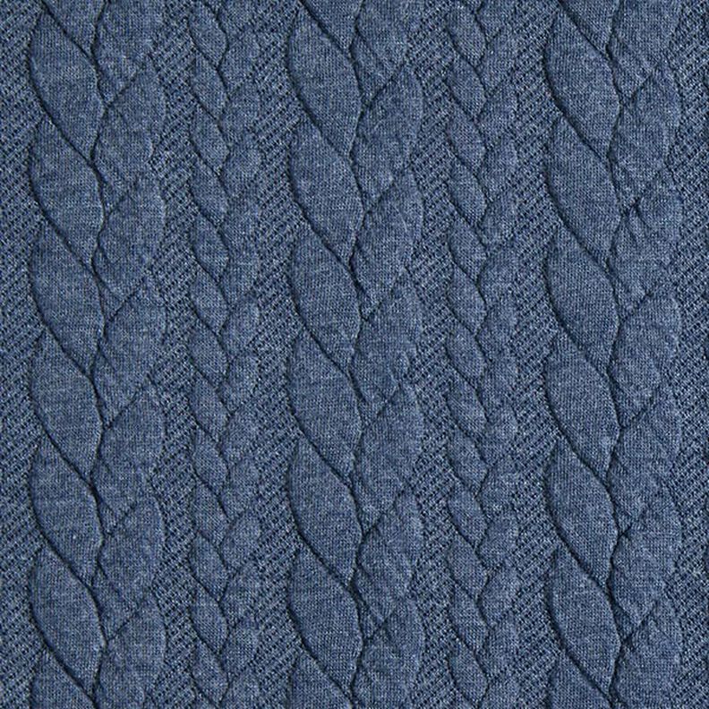 Jersey jacquard, cloqué, motivi a treccia – colore blu jeans,  image number 1