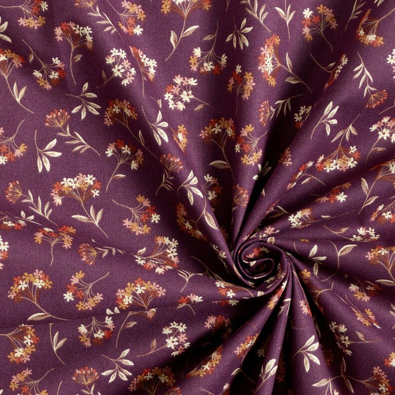 tessuto in cotone cretonne fiori delicati – uva,  image number 3