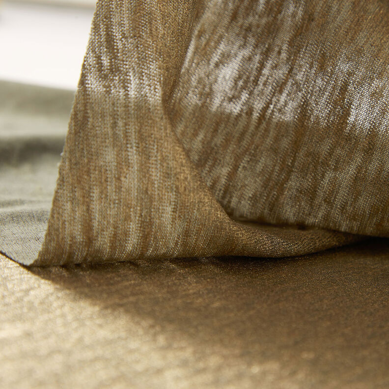 Jersey di lino melange lucido – cachi/oro effetto metallizzato,  image number 3