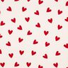 flanella di cotone cuori | Poppy Fabrics – avorio/rosso carminio,  thumbnail number 1
