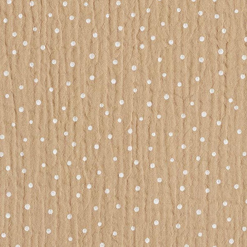 mussolina / tessuto doppio increspato piccoli pois – beige/bianco,  image number 1