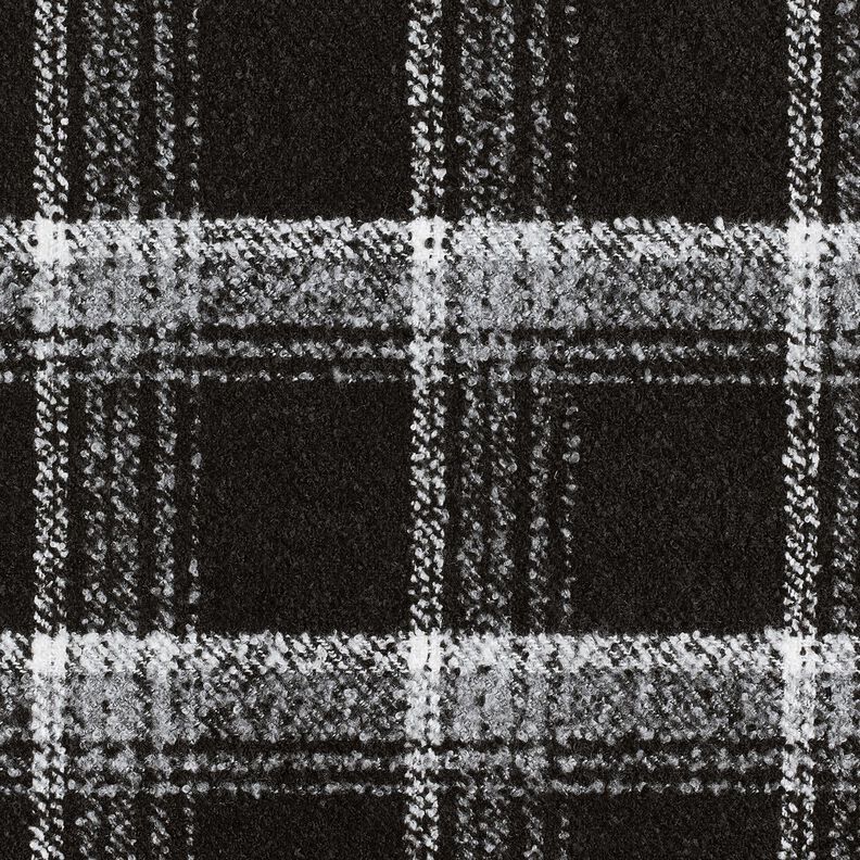 tessuto per cappotti Quadrato Boulcé – nero/bianco, image number 2