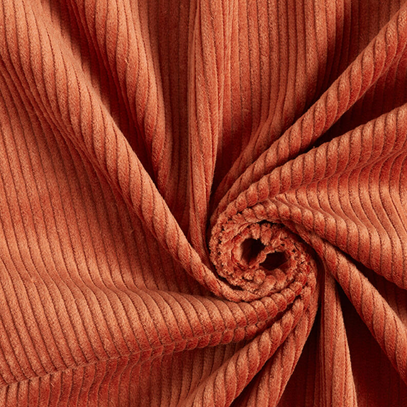 velluto a coste larghe prelavato tinta unita – terracotta, image number 1