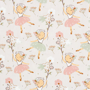popeline di cotone ballerina nel giardino fiorito – naturale, 