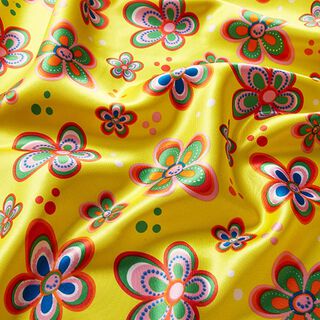 satin di poliestere, flower power, 