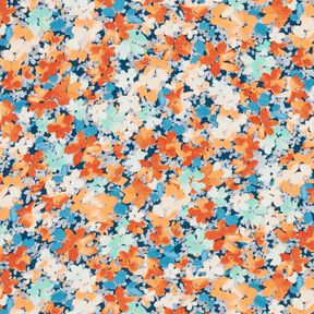 Tessuto di viscosa fiori maculati – terracotta/blu, 