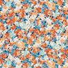 Tessuto di viscosa fiori maculati – terracotta/blu,  thumbnail number 1