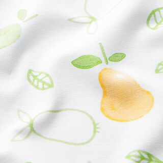 GOTS jersey di cotone pere acquerello | Tula – bianco, 