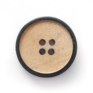 bottone in legno 4 fori  – beige/nero, 