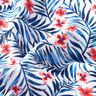tessuto per costumi da bagno Fiori e foglie di palma – bianco/indaco,  thumbnail number 2