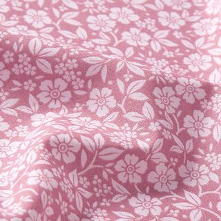 popeline di cotone fiori bicolore – rosa anticato/rosé, 