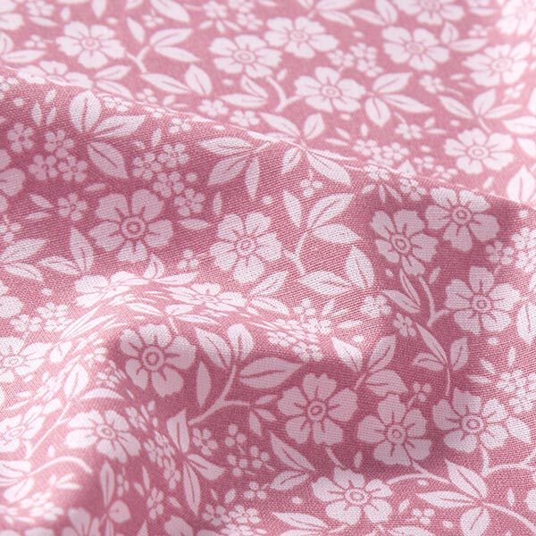 popeline di cotone fiori bicolore – rosa anticato/rosé, image number 2