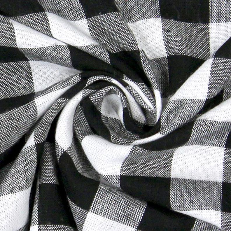 tessuto in cotone Quadro vichy 1,7 cm – nero/bianco,  image number 2