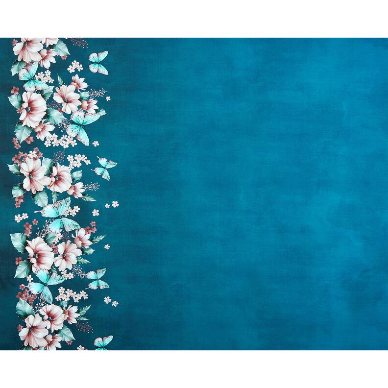 jersey di cotone Prato con farfalle | Glitzerpüppi  – petrolio chiaro/rosé,  image number 5