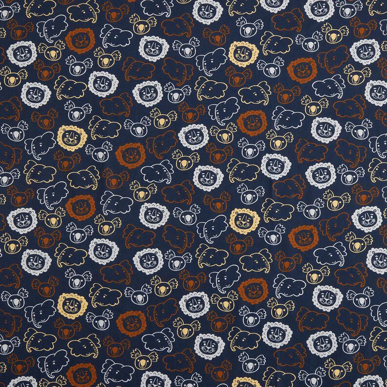 popeline di cotone Musi di animali | Poppy Fabrics – grigio blu,  image number 1