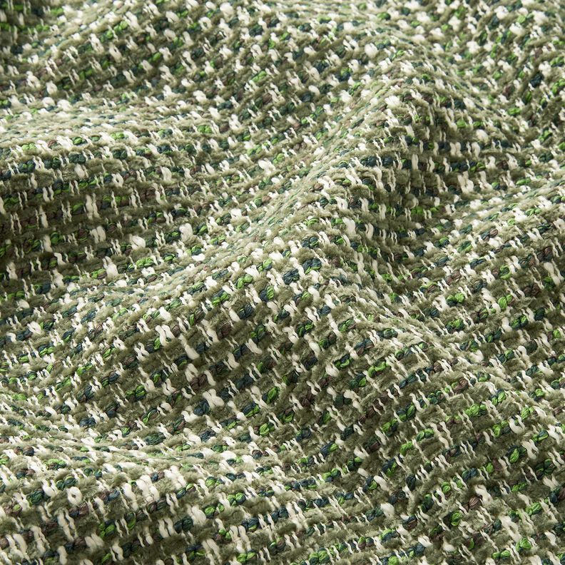 tessuto da tappezzeria Aspetto bouclé colorato – pino scuro/crema, image number 2