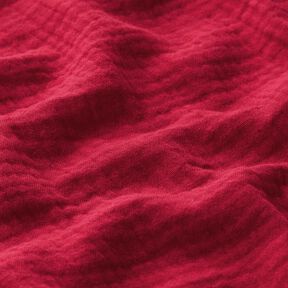 GOTS mussolina / tessuto doppio increspato | Tula – rosso carminio, 