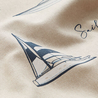 tessuto arredo mezzo panama, "Yacht Club" – naturale/rosso, 