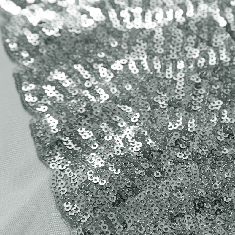 Tessuto micro paillettes in tinta unita – argento,  image number 6