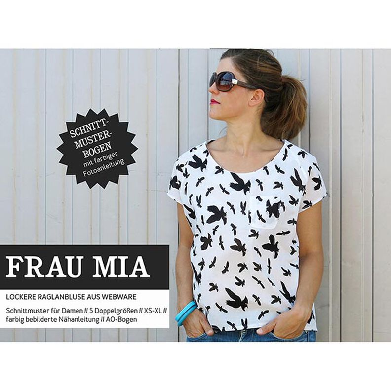FRAU MIA - blusa ampia con maniche raglan, Studio Schnittreif  | XS -  XL,  image number 1