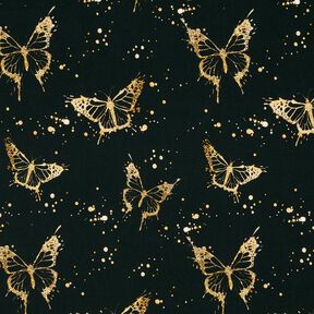 jersey di cotone Farfalle dorate | Glitzerpüppi – nero, 
