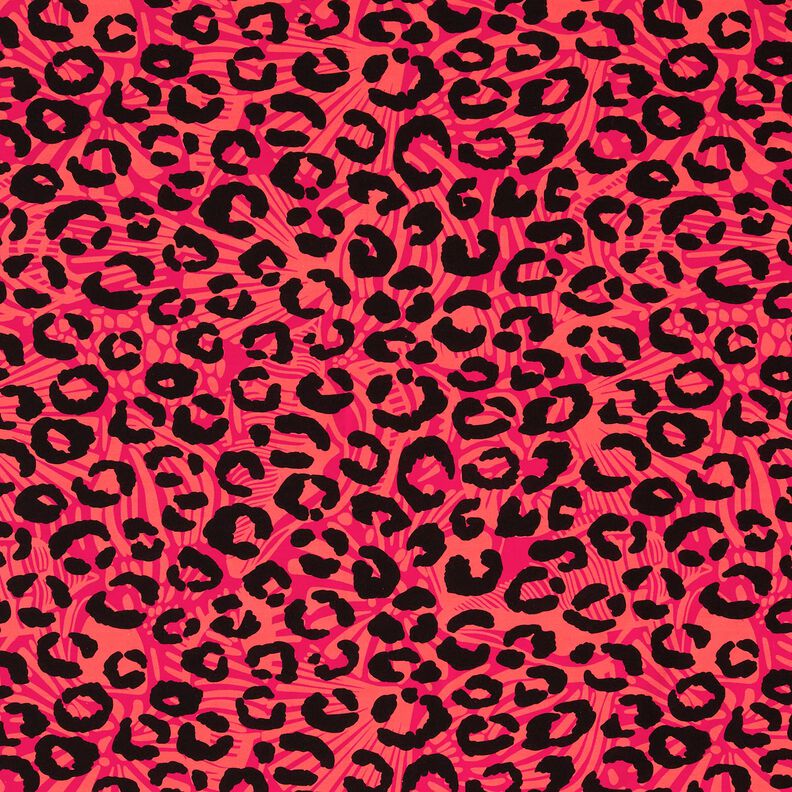 French terry, felpa estiva Leone e fiori – pink/arancione, image number 1