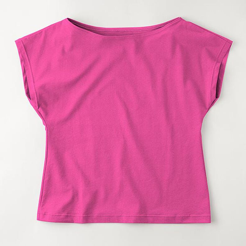 jersey di cotone medio tinta unita – rosa fucsia acceso,  image number 8