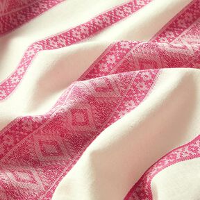 fine tessuto in cotone, motivo a losanghe – bianco lana/pink, 