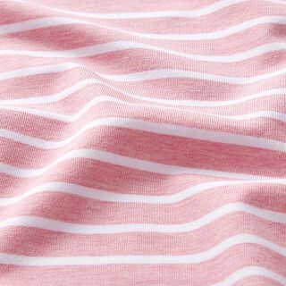 GOTS jersey di cotone striscia | Albstoffe – rosa/bianco, 