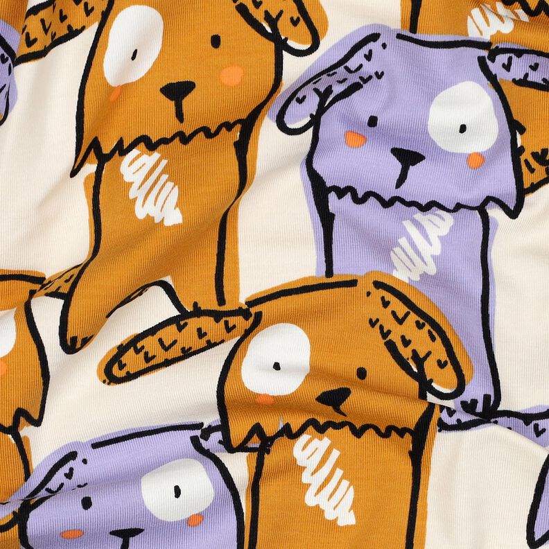 jersey di cotone Cani con le orecchie cadenti | Poppy Fabrics – bianco lana,  image number 2
