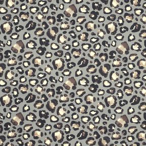 tessuto arredo tessuti canvas Pois Leopardato – grigio elefante/nero, 