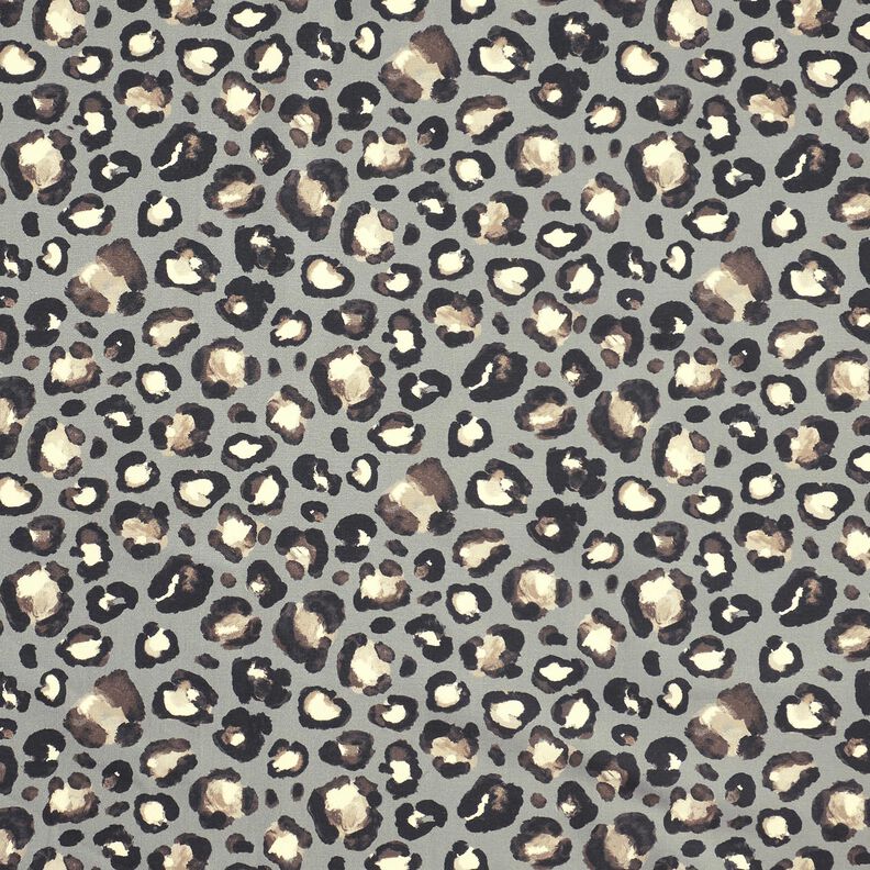 tessuto arredo tessuti canvas Pois Leopardato – grigio elefante/nero, image number 1