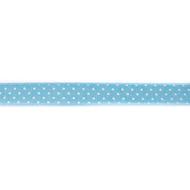 Nastro tessuto chambray pois – turchese chiaro,  image number 1