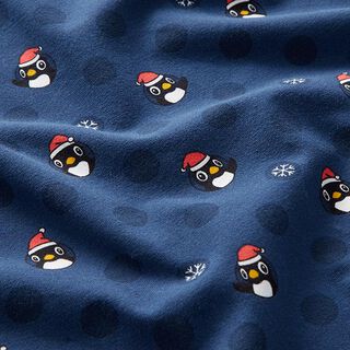 jersey di cotone pinguino con berretto da Babbo Natale – blu marino, 