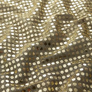 tessuto con paillettes, grandi pois – or metallica, 